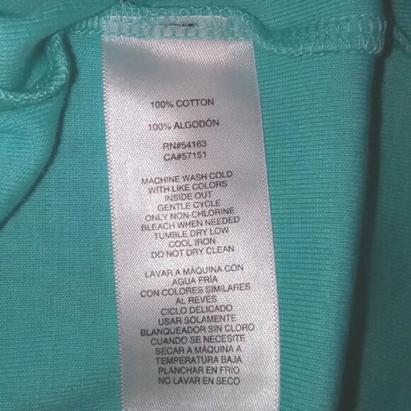 DKNY Womens T-Shirt Size L Aqua Sky Blue Cotton Crew Neck NWT - Picture 5 of 8